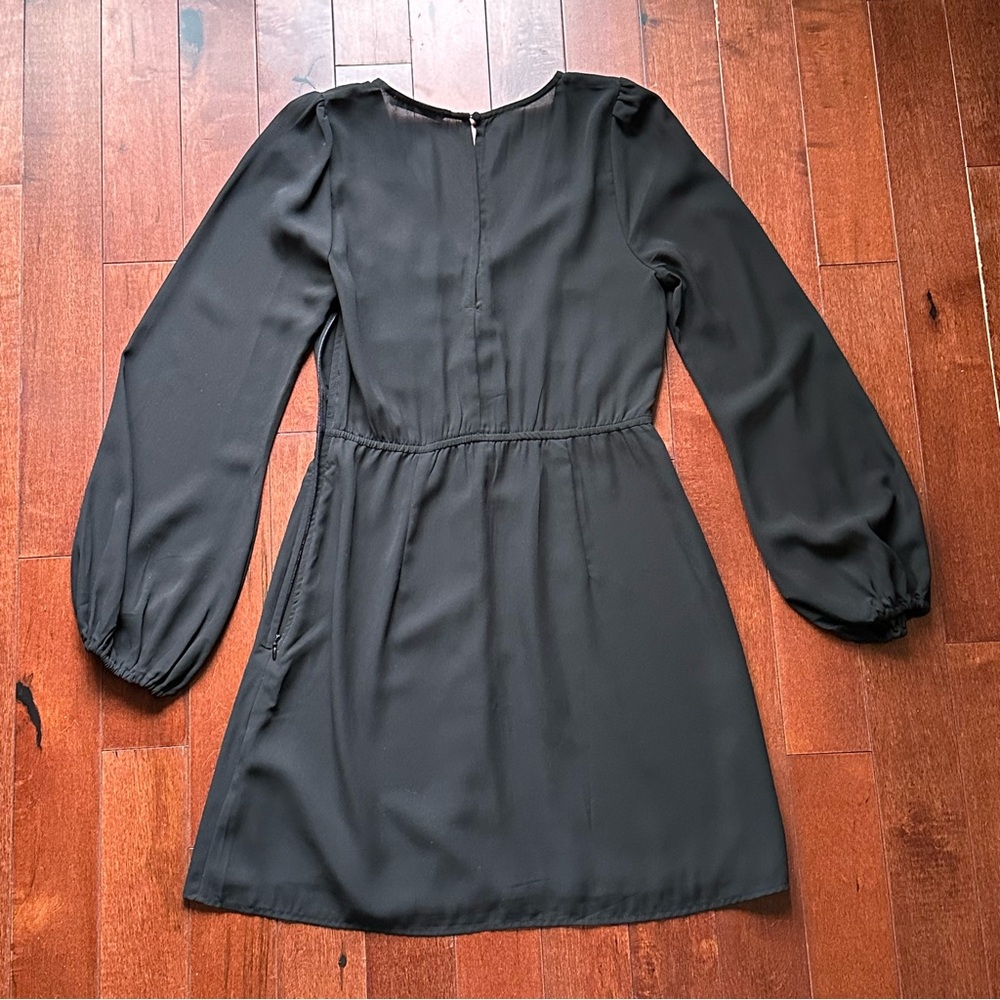 Abercrombie & Fitch Black Long Sleeve Button Down Dress Small T (tall) - Picture 6 of 10